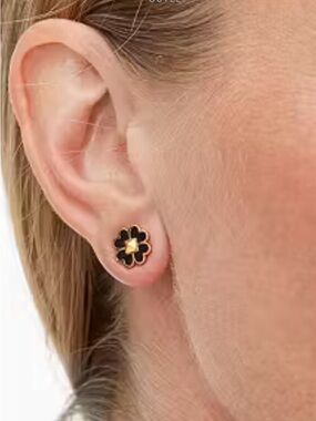 Spades and Studs Enamel Earrings